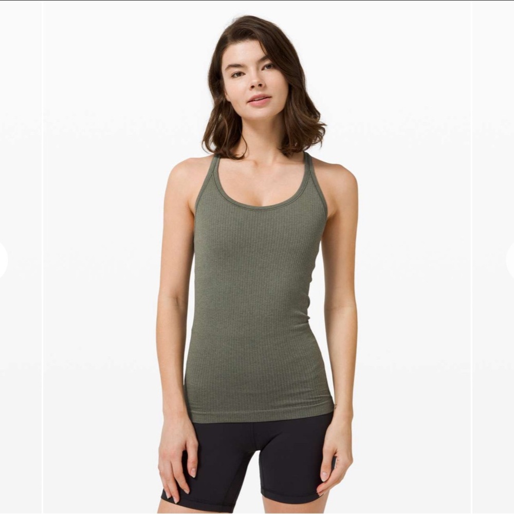 Lululemon Ebb To Street Tank in Grey Sage